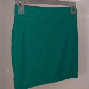 Teal lace skirt